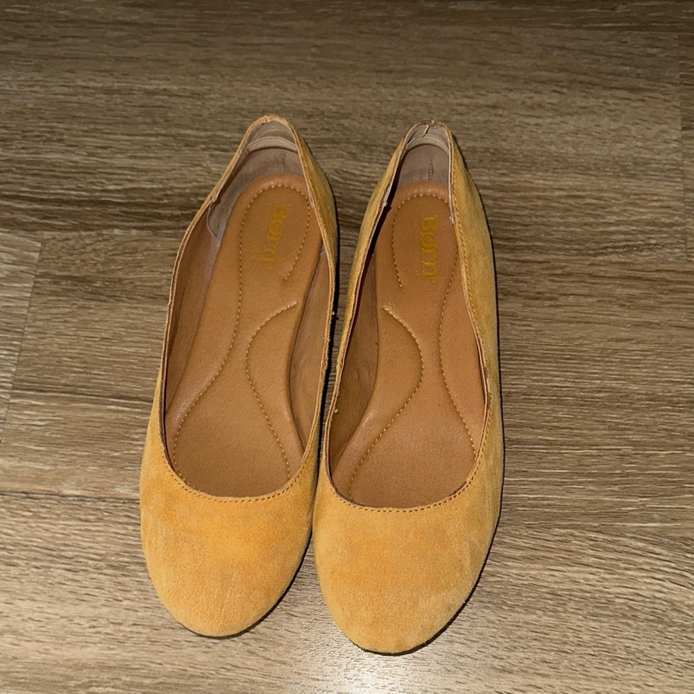 Born Tan Slip-On Flats with Suede Finish